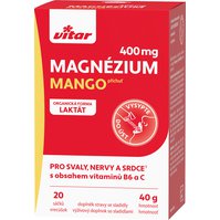 Vitar Magnézium 400 mg + vitamin B6 + vitamin C - mango